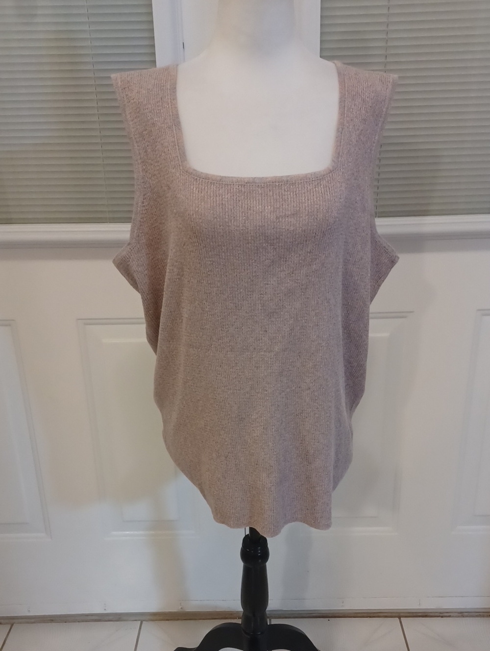 4/$60 Sleeveless Square-Neck Knit Tank Top - Size 5X